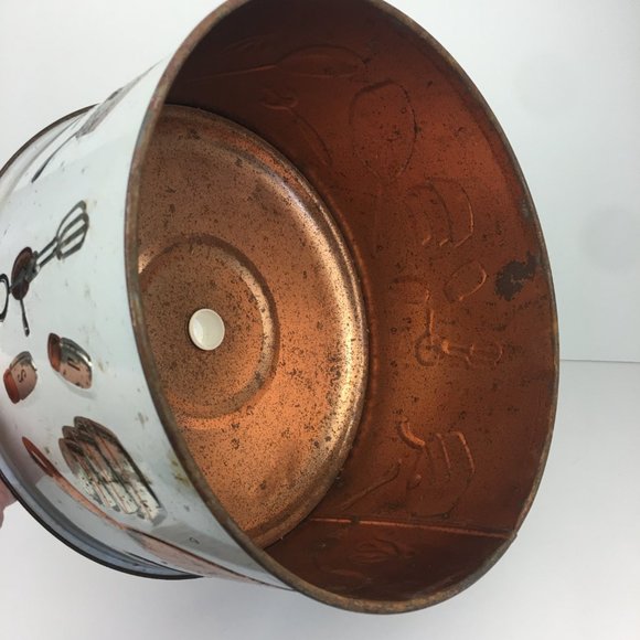 Weibro Chicago USA Lid Only Cake Cover Retro Rustic Decor Copper White READ - Picture 11 of 12